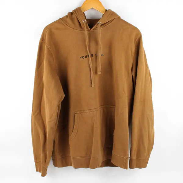 District Adult Size L Burnt Orange Young Life Embroidered Hoodie Sweater