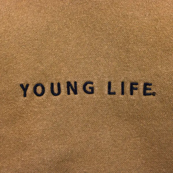 District Adult Size L Burnt Orange Young Life Embroidered Hoodie Sweater