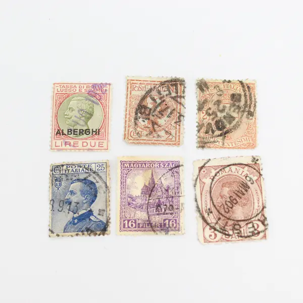 Lot Of 6 Italy Hungary Romania Stamps Used Canceled Early 1900s