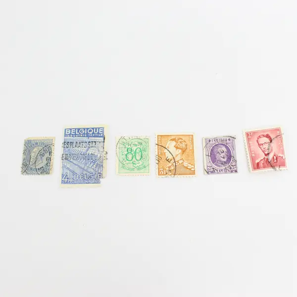 Lot Of 6 Belgium Stamps Used Canceled Early To Mid 1900s