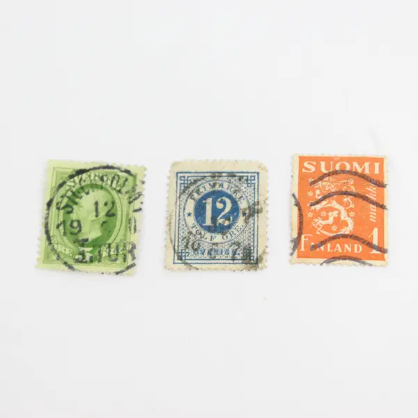 Lot Of 3 Sweden Finland Stamps Used Canceled Early 1900s