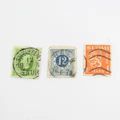 Lot Of 3 Sweden Finland Stamps Used Canceled Early 1900s