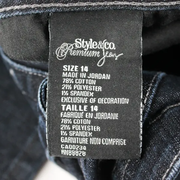 Style & Co Premium Jeans Women's 14 Tummy Control Barely Boot Dark Wash Jeans