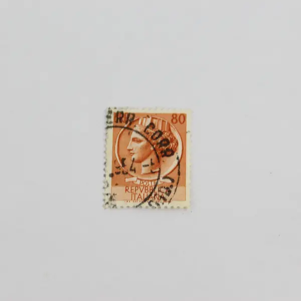 1954 Italy Coin Of Syracuse 80 Lire Stamp Used Canceled