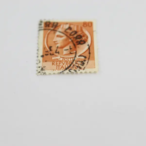 1954 Italy Coin Of Syracuse 80 Lire Stamp Used Canceled