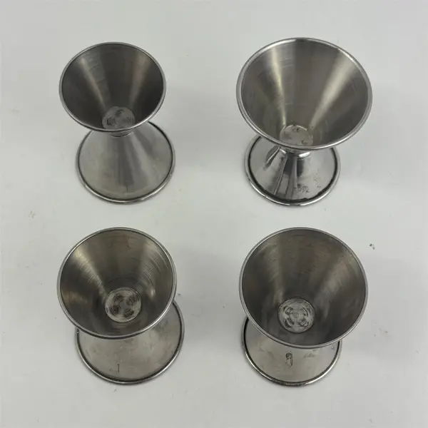 Lot of 4 Stainless Steel Double Jiggers Bar Tools Cocktail Measuring