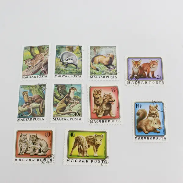 Lot Of 10 Hungary Magyar Posta Animals Wildlife Stamps OG Precancel 1970s