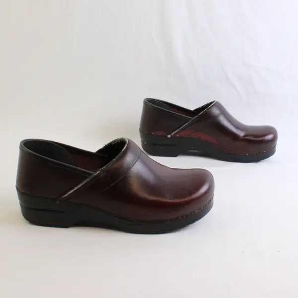 Dansko Clogs Women's 41 (US 10/10.5) Deep Wine Red Leather Clog Shoes