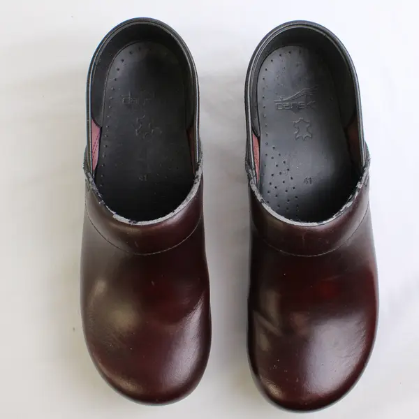 Dansko Clogs Women's 41 (US 10/10.5) Deep Wine Red Leather Clog Shoes