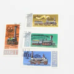 Lot Of 4 Russia Trains Steam Locomotive Stamps OG Precancel 1978