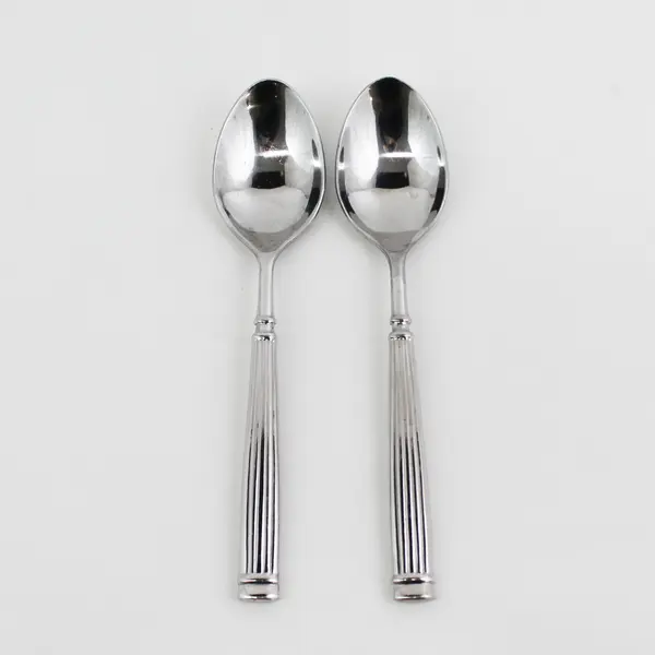 Set of 2 Hampton Silversmiths Avignon2 Stainless Place/Oval Soup Spoons