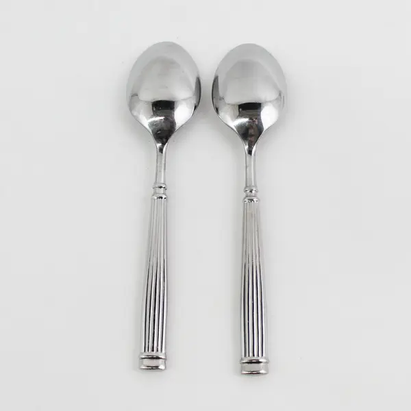 Set of 2 Hampton Silversmiths Avignon2 Stainless Place/Oval Soup Spoons