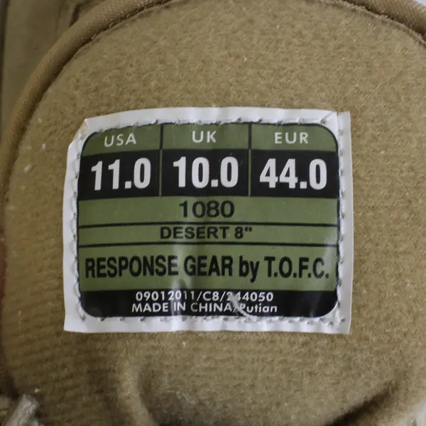 Response Gear by T.O.F.C. Men's 11 Tan Canvas and Suede Desert Service Boots