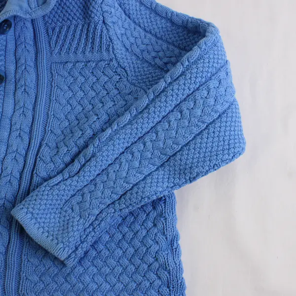 Vintage L.L. Bean Women’s XS Petite Blue Cotton Knit Button Up Cardigan Sweater