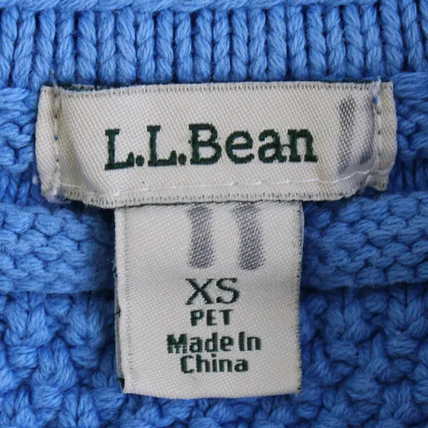 Vintage L.L. Bean Women’s XS Petite Blue Cotton Knit Button Up Cardigan Sweater