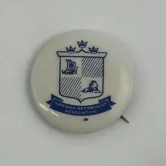 Vintage Pin Pinback Button Swedish Retirement Association Crest