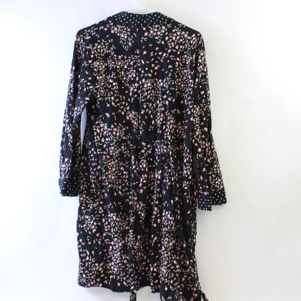 Charter Club Intimates Floral Polka Dot Black Robe & Nightgown Set Women's Med