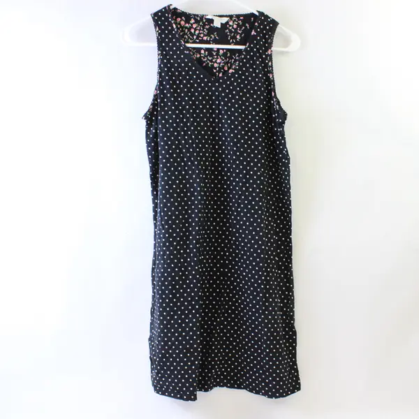 Charter Club Intimates Floral Polka Dot Black Robe & Nightgown Set Women's Med