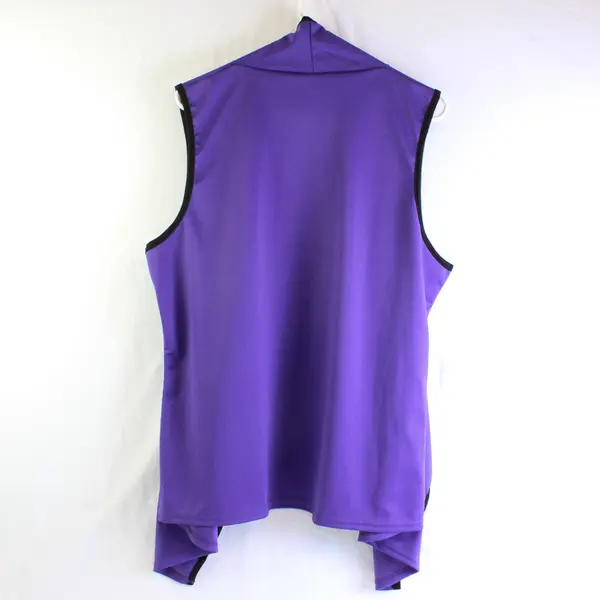 NWT LoveU.Dear Purple and Black Open-Front Vest Women's Large