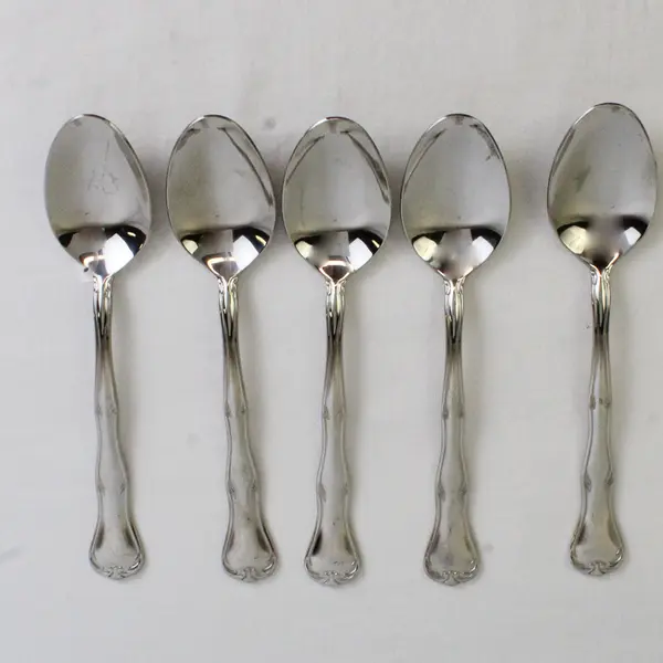 Lot Of 5 Wallace Silver Simplicity (Stainless) Flatware Soup Spoons 7.5" Long