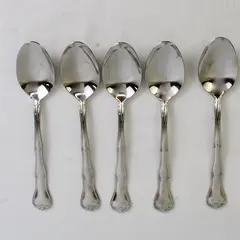 Lot Of 5 Wallace Silver Simplicity (Stainless) Flatware Soup Spoons 7.5" Long