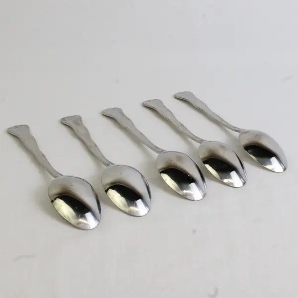 Lot Of 5 Wallace Silver Simplicity (Stainless) Flatware Soup Spoons 7.5" Long