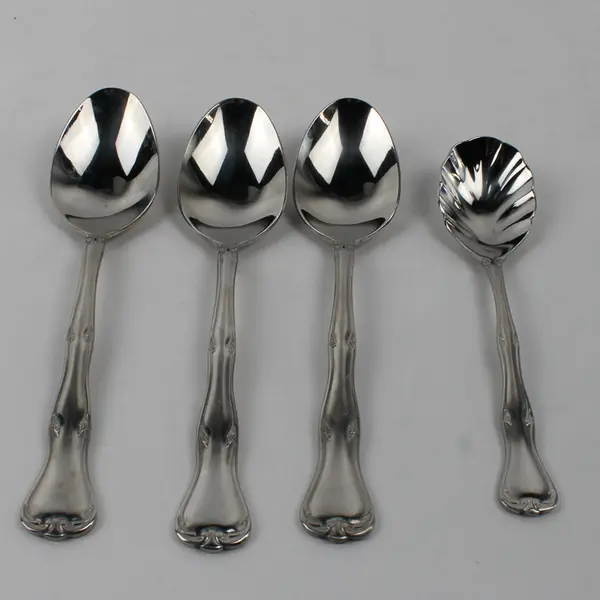 Lot Of 4 Wallace Silver Simplicity (Stainless) Flatware 3 Soup Spoons 1 Sugar
