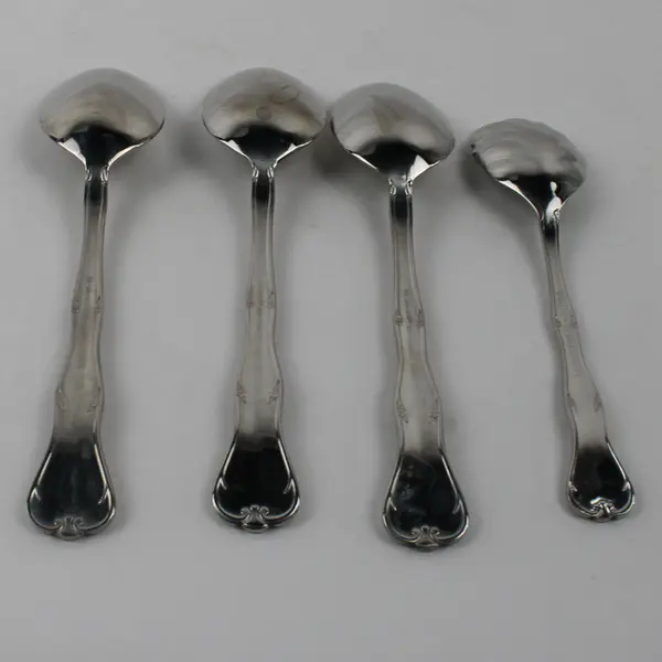 Lot Of 4 Wallace Silver Simplicity (Stainless) Flatware 3 Soup Spoons 1 Sugar