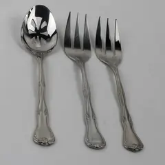 Lot Of 3 Wallace Silver Simplicity (Stainless) Flatware Serving Forks & Spoon