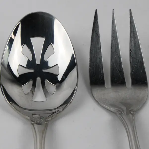 Lot Of 3 Wallace Silver Simplicity (Stainless) Flatware Serving Forks & Spoon