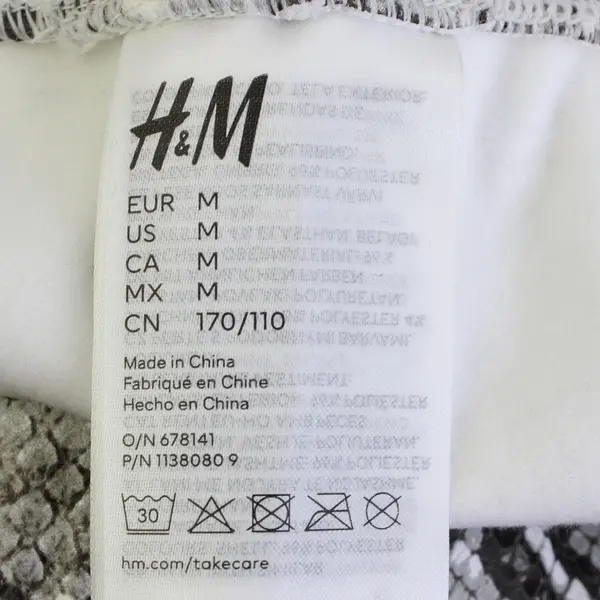 H&M Gray Snakeskin Print Leggings Women's Size Medium