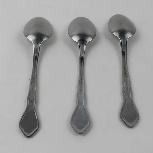 Lot of 3 Washington Forge Spring Meadow Pattern Stainless Teaspoons 6" Good