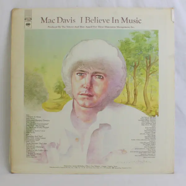 Mac Davis I Believe In Music 12" Vinyl Record