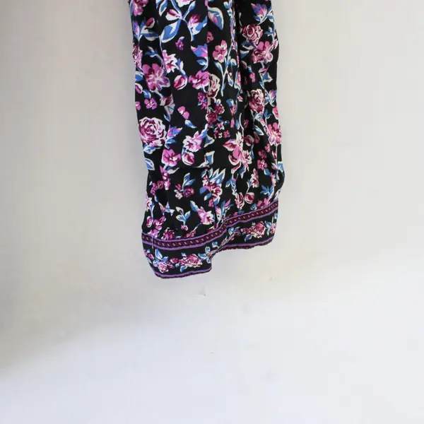 Woman Within Purple & Blue Floral Long-Sleeved Tunic Women's Large 18/20