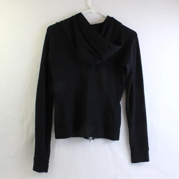 VTG One Step Up Black Zip-Up Hoodie Monogram L Letter Design Women's Medium