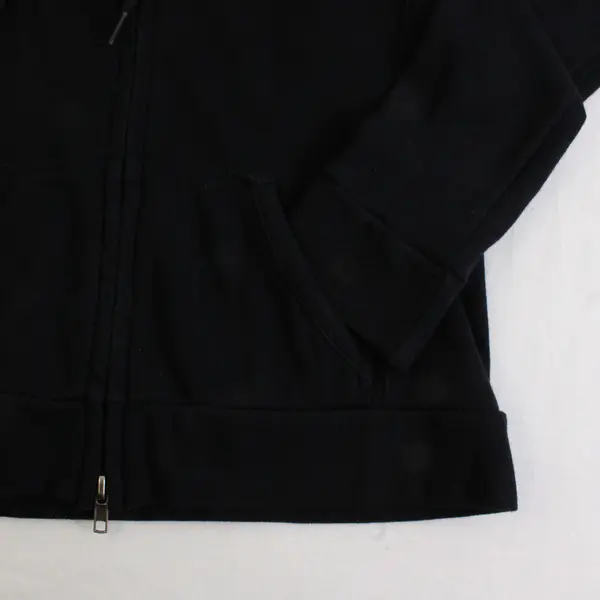 VTG One Step Up Black Zip-Up Hoodie Monogram L Letter Design Women's Medium