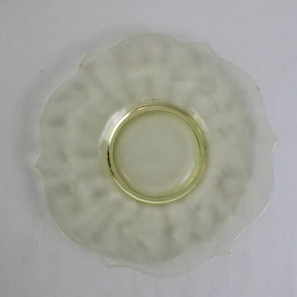 Lancaster Jubilee Patterned Clear Yellow Depression Glass Salad Plate 7.25"