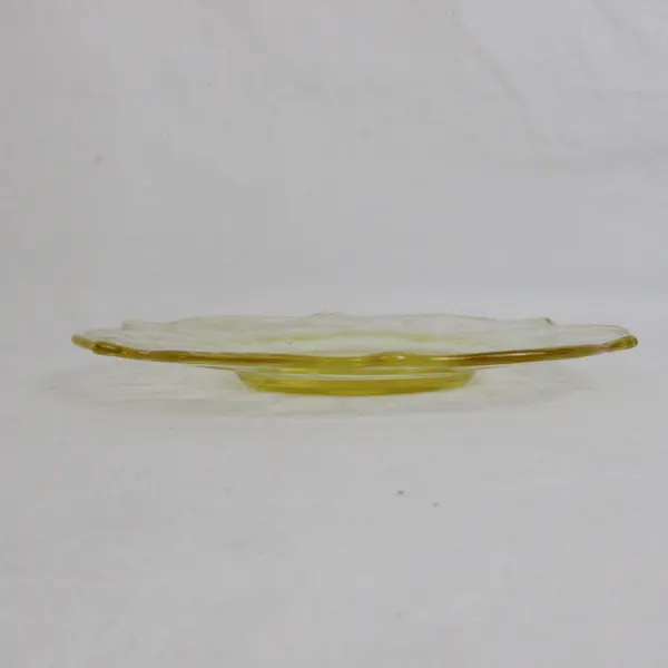 Lancaster Jubilee Patterned Clear Yellow Depression Glass Salad Plate 7.25"