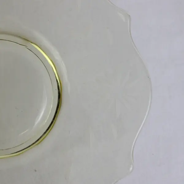 Lancaster Jubilee Patterned Clear Yellow Depression Glass Salad Plate 7.25"