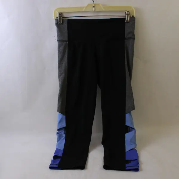 C9 by Champion Black Gray Blue Colorblock Capri Leggings Women's Small