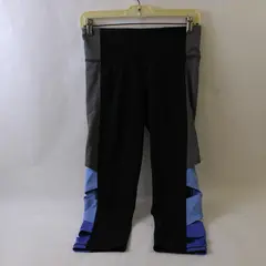 C9 by Champion Black Gray Blue Colorblock Capri Leggings Women's Small