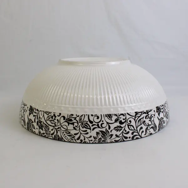 American Atelier At Home Sonnet Pattern Black/White Floral Serving Bowl 13"