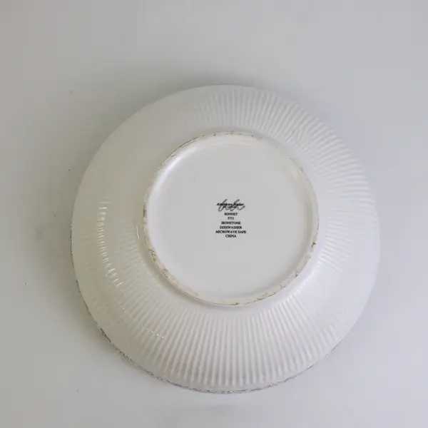 American Atelier At Home Sonnet Pattern Black/White Floral Serving Bowl 13"