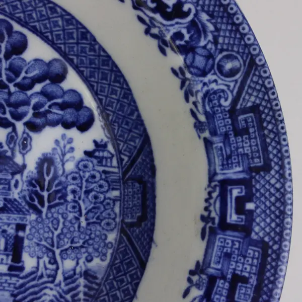 Lot Of 2 Woods Ware Blue/White Willow Pattern Ceramic Cereal Bowls 6.5" Dia