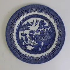 Royal Wessex Blue/White Willow Pattern Ceramic Dinner Plate 10" Diameter