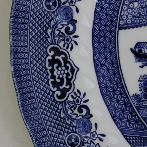 Royal Wessex Blue/White Willow Pattern Ceramic Dinner Plate 10" Diameter