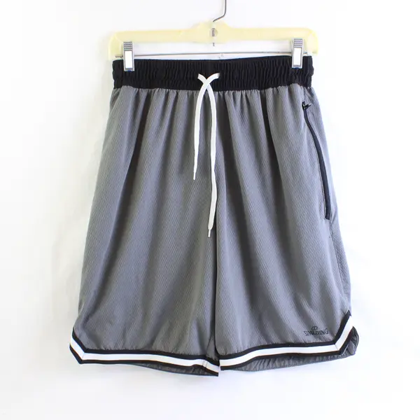 Spalding Gray and Black Basketball Shorts Men's Size Medium