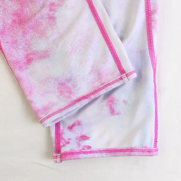 Tek Gear Pink Splotched Athletic Leggings Girls' Size Small 7