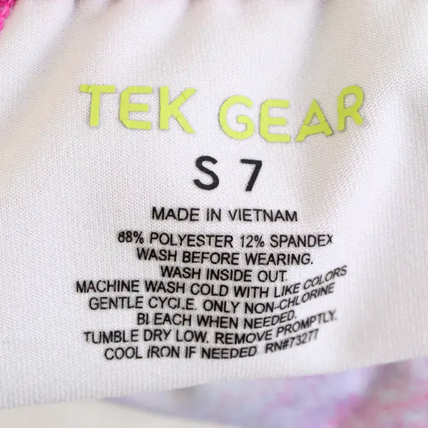 Tek Gear Pink Splotched Athletic Leggings Girls' Size Small 7