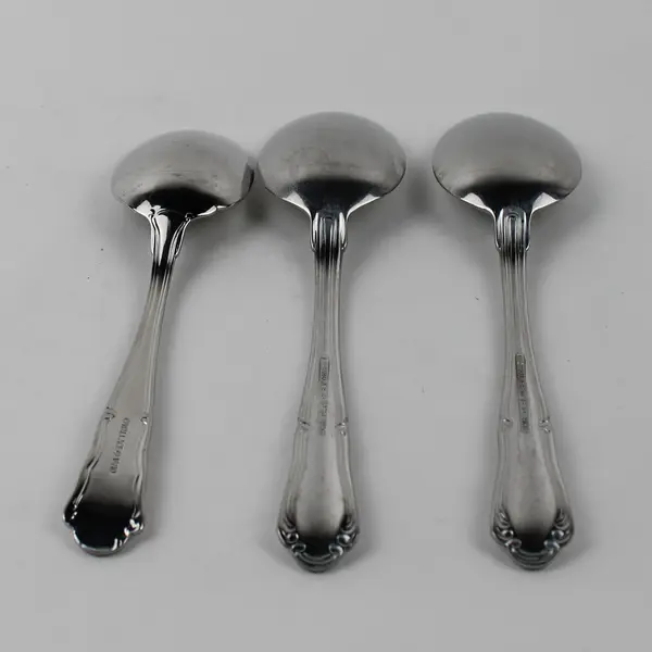Lot of 3 Wallace Silver Empire Pattern 18/10 SS 2 Soup Spoons 1 Teaspoon